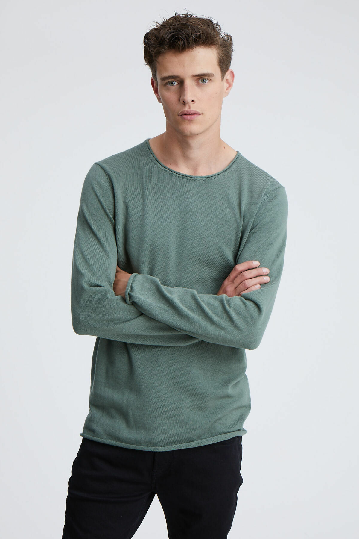 IJver amusement Besmettelijk Denham heren trui Ingo knit raw edge groen online kopen bij No Sense.  INGO-GREEN | Where jeans meet fashion