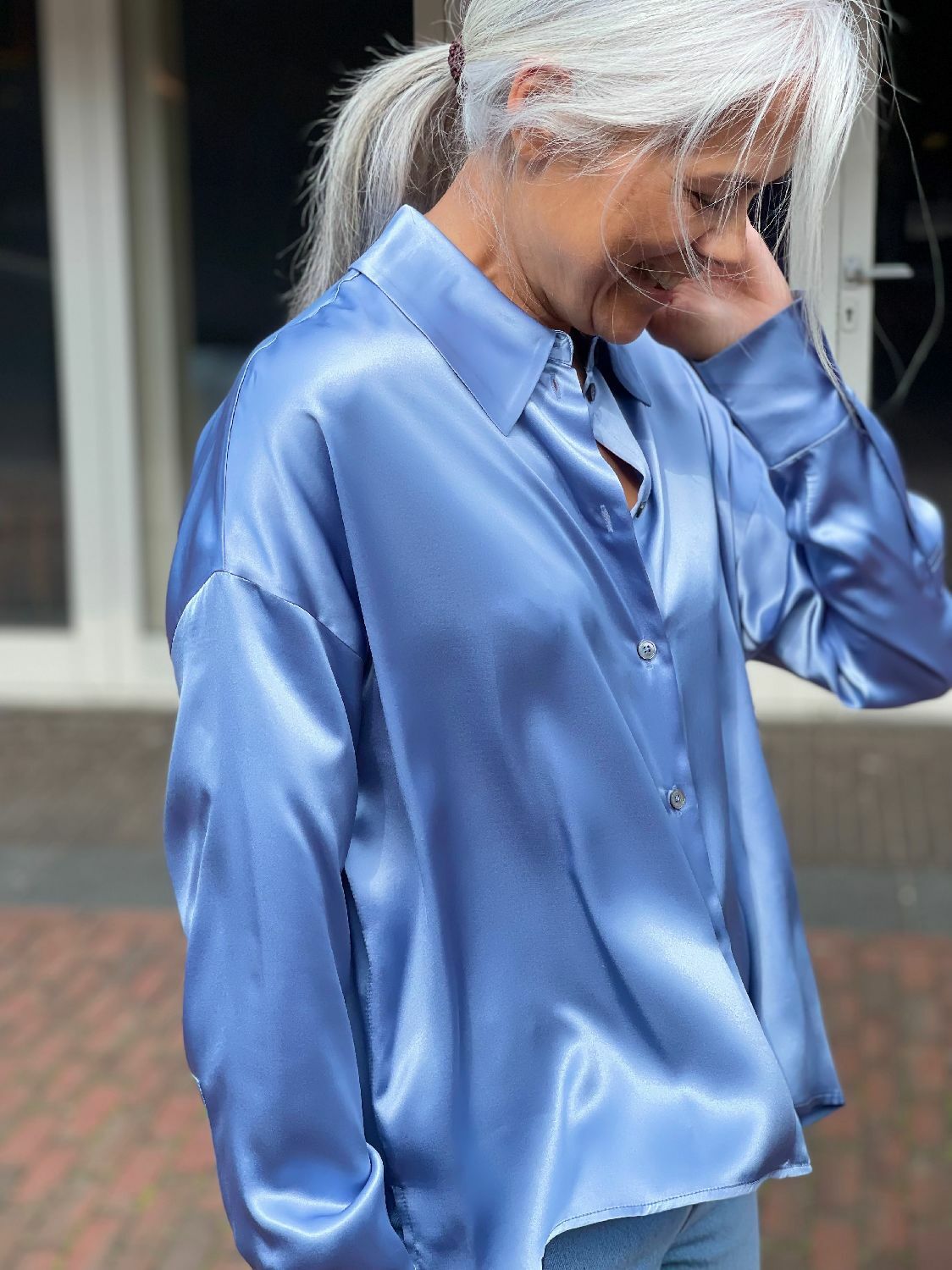Drykorn dames blouse Cloelia Blauw online bij No Sense. CLOELIA 130054-3702 | Where jeans fashion