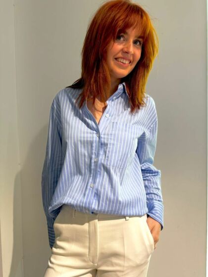 Second Female Amale Shirt Light Blue Stripe